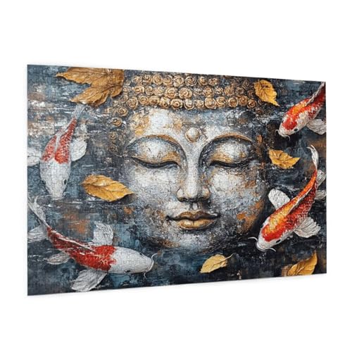 Der Buddha Puzzle 5000 Teile Erwachsene Puzzle Retro Muster Design mit Geschenkbox-Verpackung als Geschenk für Frauen, Anspruchsvolle Familienaktivität für Anfänger, Zimmer Deko 105 x 156 cm -339y von Zyupwjyy