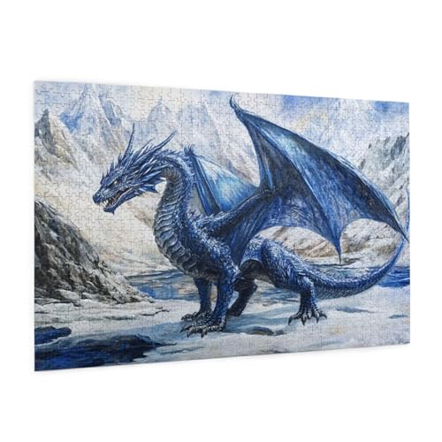 Dinosaurier Puzzle 1000 Teile Erwachsene Puzzle Tier Muster Design mit Geschenkbox-Verpackung als Geschenk für Frauen, Anspruchsvolle Familienaktivität für Anfänger, Zimmer Deko 75 x 50 cm -1990y von Zyupwjyy