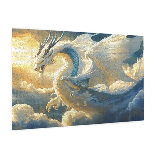Dinosaurier Puzzle 1000 Teile Erwachsene Puzzle Tier Muster Design mit Geschenkbox-Verpackung als Geschenk für Frauen, Anspruchsvolle Familienaktivität für Anfänger, Zimmer Deko 75 x 50 cm -1991y von Zyupwjyy