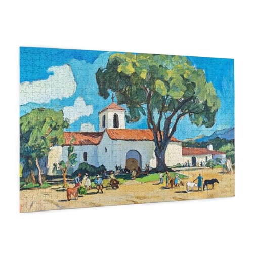Dorf Puzzle 1000 Teile Erwachsene Puzzle Landschaft Muster Design mit Geschenkbox-Verpackung als Geschenk für Frauen, Anspruchsvolle Familienaktivität für Anfänger, Zimmer Deko 75 x 50 cm -1017y von Zyupwjyy