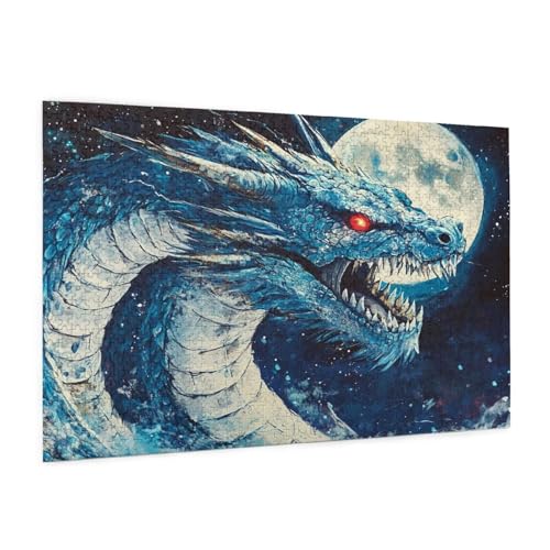 Drachen Puzzle 2000 Teile Erwachsene Puzzle Tier Muster Design mit Geschenkbox-Verpackung als Geschenk für Frauen, Anspruchsvolle Familienaktivität für Anfänger, Zimmer Deko 99 x 70 cm -2030y von Zyupwjyy