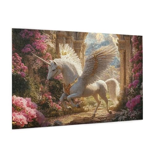 Einhorn Puzzle 5000 Teile Erwachsene Puzzle Tier Muster Design mit Geschenkbox-Verpackung als Geschenk für Frauen, Anspruchsvolle Familienaktivität für Anfänger, Zimmer Deko 105 x 156 cm -1395y von Zyupwjyy
