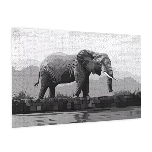 Elefant Puzzle 1000 Teile Erwachsene Puzzle Schwarz Muster Design mit Geschenkbox-Verpackung als Geschenk für Frauen, Anspruchsvolle Familienaktivität für Anfänger, Zimmer Deko 75 x 50 cm -1236y Elefant Puzzle 1000 Teile Erwachsene Puzzle Schwarz Muster Design mit Geschenkbox-Verpackung als Geschenk für Frauen, Anspruchsvolle Familienaktivität für Anfänger, Zimmer Deko 75 x 50 cm -1236y von Zyupwjyy