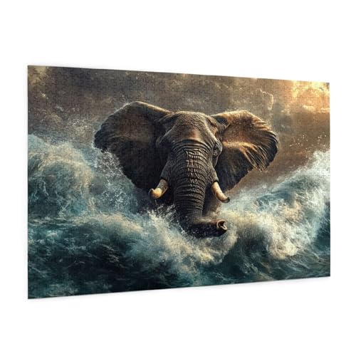 Elefant Puzzle 1000 Teile Erwachsene Puzzle Tier Muster Design mit Geschenkbox-Verpackung als Geschenk für Frauen, Anspruchsvolle Familienaktivität für Anfänger, Zimmer Deko 75 x 50 cm -1234y Elefant Puzzle 1000 Teile Erwachsene Puzzle Tier Muster Design mit Geschenkbox-Verpackung als Geschenk für Frauen, Anspruchsvolle Familienaktivität für Anfänger, Zimmer Deko 75 x 50 cm -1234y von Zyupwjyy
