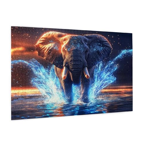 Elefant Puzzle 2000 Teile Erwachsene Puzzle Tier Muster Design mit Geschenkbox-Verpackung als Geschenk für Frauen, Anspruchsvolle Familienaktivität für Erwachsene Anfänger,Zimmer Deko 99 x 70 cm -89y von Zyupwjyy