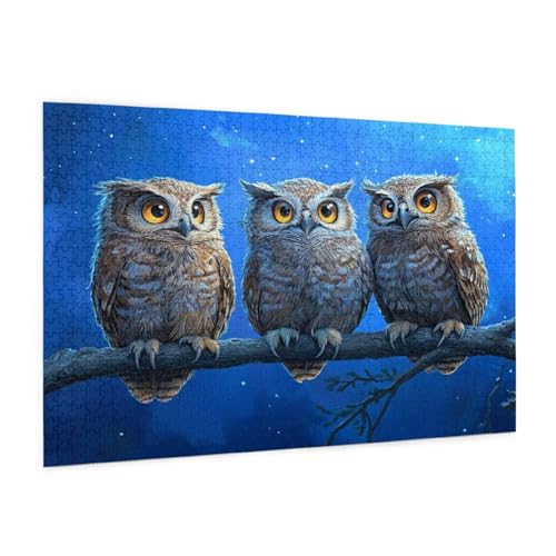 Eule Puzzle 2000 Teile Erwachsene Puzzle Tier Muster Design mit Geschenkbox-Verpackung als Geschenk für Frauen, Anspruchsvolle Familienaktivität für Erwachsene Anfänger, Zimmer Deko 99 x 70 cm -2133y von Zyupwjyy