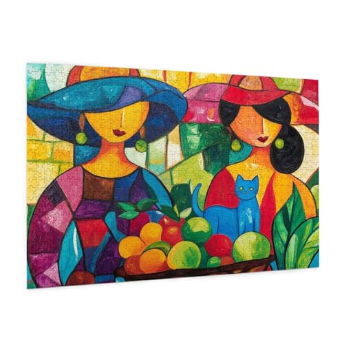 Europa Puzzle 1000 Teile Erwachsene Puzzle Frau Muster Design mit Geschenkbox-Verpackung als Geschenk für Frauen, Anspruchsvolle Familienaktivität für Erwachsene Anfänger,Zimmer Deko 75 x 50 cm -963y von Zyupwjyy