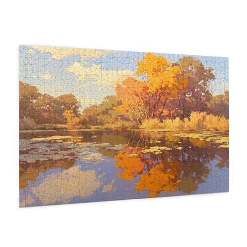 Fallen Puzzle 2000 Teile Erwachsene Puzzle Landschaft Muster Design mit Geschenkbox-Verpackung als Geschenk für Frauen, Anspruchsvolle Familienaktivität für Anfänger, Zimmer Deko 99 x 70 cm -2216y von Zyupwjyy