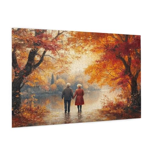 Fallen Puzzle 300 Teile Erwachsene Puzzle Paar Muster Design mit Geschenkbox-Verpackung als Geschenk für Frauen, Anspruchsvolle Familienaktivität für Erwachsene Anfänger, Zimmer Deko 40 x 28 cm -975y von Zyupwjyy
