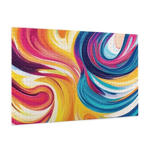Fantasie Puzzle 1000 Teile Erwachsene Puzzle Farbe Muster Design mit Geschenkbox-Verpackung als Geschenk für Frauen, Anspruchsvolle Familienaktivität für Anfänger, Zimmer Deko 75 x 50 cm -1872y von Zyupwjyy