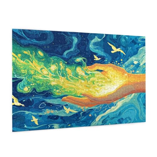 Fantasie Puzzle 1000 Teile Erwachsene Puzzle Hand Muster Design mit Geschenkbox-Verpackung als Geschenk für Frauen, Anspruchsvolle Familienaktivität für Anfänger, Zimmer Deko 75 x 50 cm -1879y von Zyupwjyy