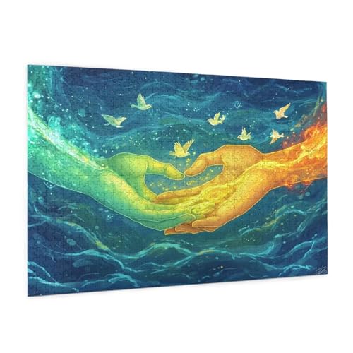 Fantasie Puzzle 1000 Teile Erwachsene Puzzle Liebhaber Muster Design mit Geschenkbox-Verpackung als Geschenk für Frauen, Anspruchsvolle Familienaktivität für Anfänger, Zimmer Deko 75 x 50 cm -1878y von Zyupwjyy