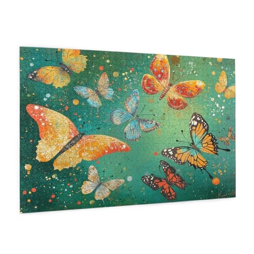 Fantasie Puzzle 2000 Teile Erwachsene Puzzle Schmetterling Muster Design mit Geschenkbox-Verpackung als Geschenk für Frauen, Anspruchsvolle Familienaktivität für Anfänger, Zimmer Deko 99x70 cm -1874y von Zyupwjyy
