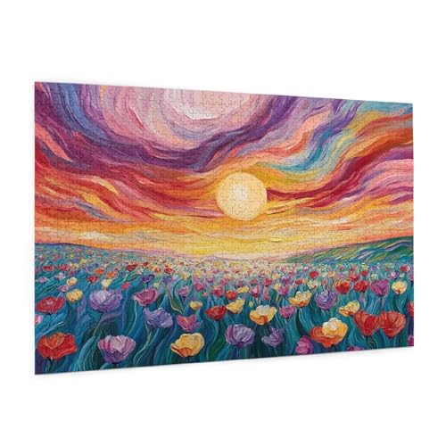 Fantastisch Puzzle 1000 Teile Erwachsene Puzzle Blume Muster Design mit Geschenkbox-Verpackung als Geschenk für Frauen, Anspruchsvolle Familienaktivität für Anfänger, Zimmer Deko 75 x 50 cm -2148y von Zyupwjyy
