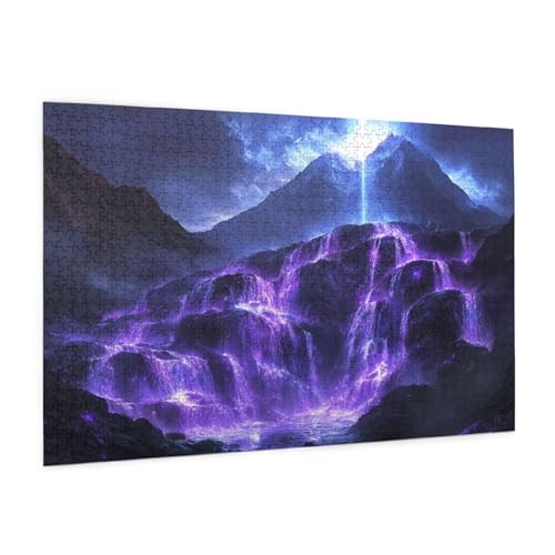 Fantastisch Puzzle 2000 Teile Erwachsene Puzzle Wasserfall Muster Design mit Geschenkbox-Verpackung als Geschenk für Frauen, Anspruchsvolle Familienaktivität für Anfänger, Zimmer Deko 99x70 cm -2155y von Zyupwjyy