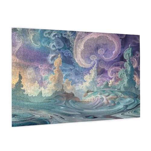 Fantastisch Puzzle 2000 Teile Erwachsene Puzzle Wolke Muster Design mit Geschenkbox-Verpackung als Geschenk für Frauen, Anspruchsvolle Familienaktivität für Anfänger, Zimmer Deko 99 x 70 cm -2163y von Zyupwjyy