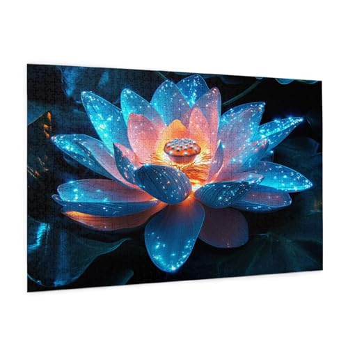 Fantastisch Puzzle 300 Teile Erwachsene Puzzle Lotus Muster Design mit Geschenkbox-Verpackung als Geschenk für Frauen, Anspruchsvolle Familienaktivität für Anfänger, Zimmer Deko 40 x 28 cm -925y von Zyupwjyy