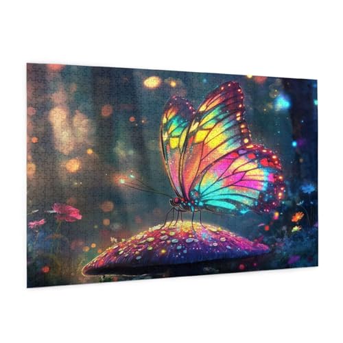 Farbe Puzzle 1000 Teile Erwachsene Puzzle Schmetterling Muster Design mit Geschenkbox-Verpackung als Geschenk für Frauen, Anspruchsvolle Familienaktivität für Anfänger, Zimmer Deko 75 x 50 cm -1169y von Zyupwjyy