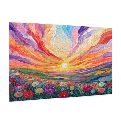 Farbe Puzzle 2000 Teile Erwachsene Puzzle Blume Muster Design mit Geschenkbox-Verpackung als Geschenk für Frauen, Anspruchsvolle Familienaktivität für Erwachsene Anfänger, Zimmer Deko 99 x 70 cm -27y von Zyupwjyy