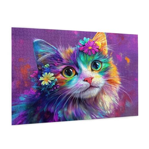 Farbe Puzzle 300 Teile Erwachsene Puzzle Katze Muster Design mit Geschenkbox-Verpackung als Geschenk für Frauen, Anspruchsvolle Familienaktivität für Erwachsene Anfänger, Zimmer Deko 40 x 28 cm -31y Farbe Puzzle 300 Teile Erwachsene Puzzle Katze Muster Design mit Geschenkbox-Verpackung als Geschenk für Frauen, Anspruchsvolle Familienaktivität für Erwachsene Anfänger, Zimmer Deko 40 x 28 cm -31y von Zyupwjyy