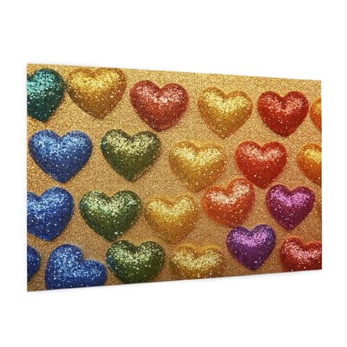 Farbe Puzzle 300 Teile Erwachsene Puzzle Liebe Muster Design mit Geschenkbox-Verpackung als Geschenk für Frauen, Anspruchsvolle Familienaktivität für Erwachsene Anfänger, Zimmer Deko 40 x 28 cm -20y von Zyupwjyy