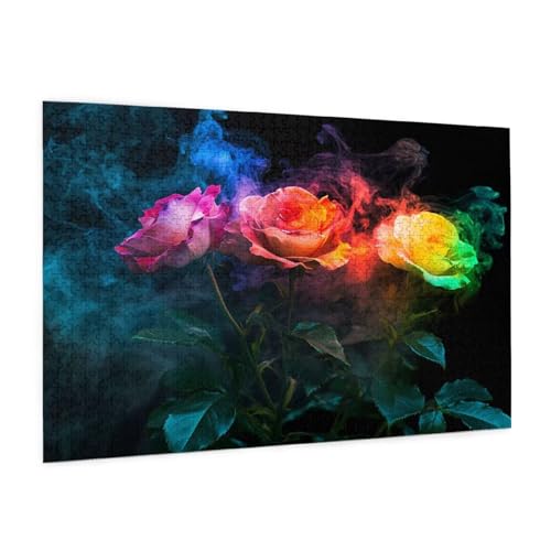Farbe Puzzle 5000 Teile Erwachsene Puzzle Rose Muster Design mit Geschenkbox-Verpackung als Geschenk für Frauen, Anspruchsvolle Familienaktivität für Erwachsene Anfänger,Zimmer Deko 105 x 156 cm -32y von Zyupwjyy