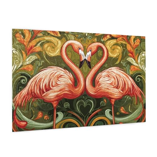 Flamingo Puzzle 300 Teile Erwachsene Puzzle Tier Muster Design mit Geschenkbox-Verpackung als Geschenk für Frauen, Anspruchsvolle Familienaktivität für Anfänger, Zimmer Deko 40 x 28 cm -1889y von Zyupwjyy