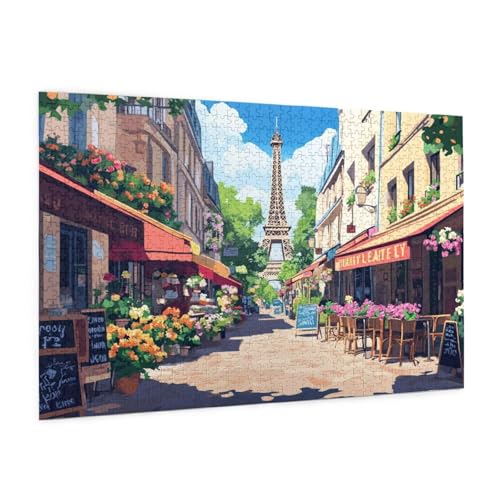 Frankreich Puzzle 5000 Teile Erwachsene Puzzle Straße Muster Design mit Geschenkbox-Verpackung als Geschenk für Frauen, Anspruchsvolle Familienaktivität für Anfänger, Zimmer Deko 105 x 156 cm -234y von Zyupwjyy