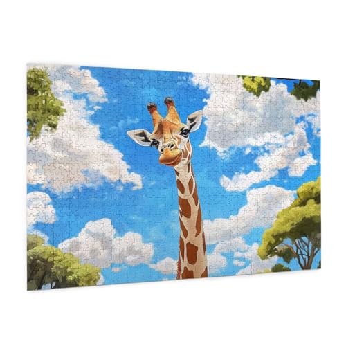 Freude Puzzle 300 Teile Erwachsene Puzzle Giraffe Muster Design mit Geschenkbox-Verpackung als Geschenk für Frauen, Anspruchsvolle Familienaktivität für Anfänger, Zimmer Deko 40 x 28 cm -1871y von Zyupwjyy