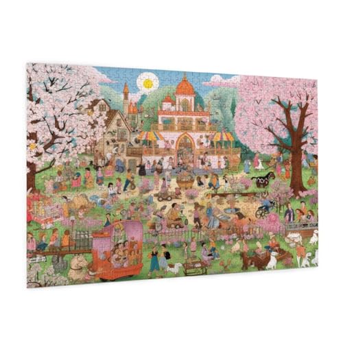 Frühling Puzzle 2000 Teile Erwachsene Puzzle Garten Muster Design mit Geschenkbox-Verpackung als Geschenk für Frauen, Anspruchsvolle Familienaktivität für Anfänger, Zimmer Deko 99 x 70 cm -69y von Zyupwjyy