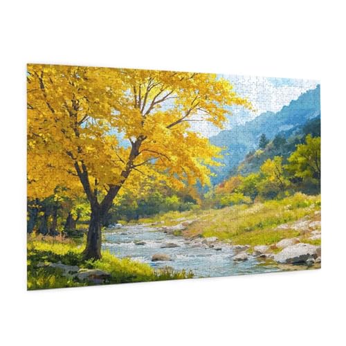 Frühling Puzzle 5000 Teile Erwachsene Puzzle Baum Muster Design mit Geschenkbox-Verpackung als Geschenk für Frauen, Anspruchsvolle Familienaktivität für Anfänger, Zimmer Deko 105 x 156 cm -71y von Zyupwjyy