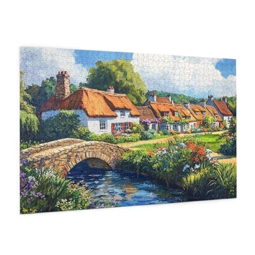 Garten Puzzle 1000 Teile Erwachsene Puzzle Haus Muster Design mit Geschenkbox-Verpackung als Geschenk für Frauen, Anspruchsvolle Familienaktivität für Anfänger, Zimmer Deko 75 x 50 cm -1858y von Zyupwjyy