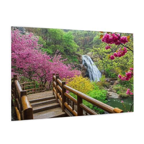 Garten Puzzle 1000 Teile Erwachsene Puzzle Landschaft Muster Design mit Geschenkbox-Verpackung als Geschenk für Frauen, Anspruchsvolle Familienaktivität für Anfänger, Zimmer Deko 75 x 50 cm -1864y von Zyupwjyy