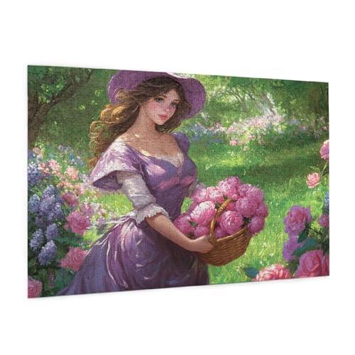 Garten Puzzle 2000 Teile Erwachsene Puzzle Mädchen Muster Design mit Geschenkbox-Verpackung als Geschenk für Frauen, Anspruchsvolle Familienaktivität für Anfänger, Zimmer Deko 99 x 70 cm -1865y von Zyupwjyy