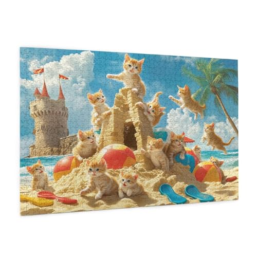 Glücklich Puzzle 5000 Teile Erwachsene Puzzle Katze Muster Design mit Geschenkbox-Verpackung als Geschenk für Frauen, Anspruchsvolle Familienaktivität für Anfänger, Zimmer Deko 105 x 156 cm -775y von Zyupwjyy