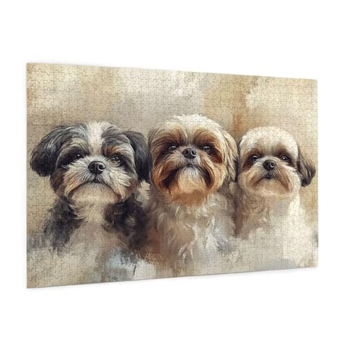Hund Puzzle 2000 Teile Erwachsene Puzzle Tier Muster Design mit Geschenkbox-Verpackung als Geschenk für Frauen, Anspruchsvolle Familienaktivität für Erwachsene Anfänger, Zimmer Deko 99 x 70 cm -391y von Zyupwjyy