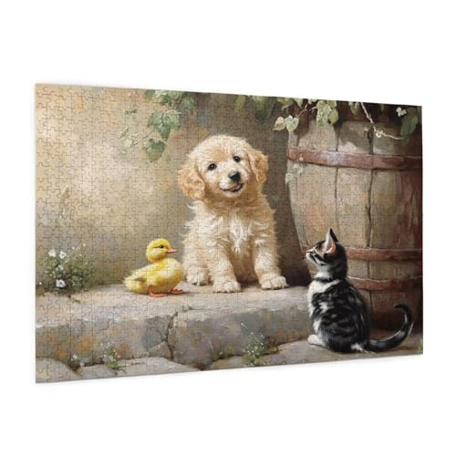 Hund Puzzle 300 Teile Erwachsene Puzzle Tier Muster Design mit Geschenkbox-Verpackung als Geschenk für Frauen, Anspruchsvolle Familienaktivität für Erwachsene Anfänger, Zimmer Deko 40 x 28 cm -1556y von Zyupwjyy