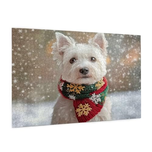 Hund Puzzle 300 Teile Erwachsene Puzzle Weihnachten Muster Design mit Geschenkbox-Verpackung als Geschenk für Frauen, Anspruchsvolle Familienaktivität für Anfänger, Zimmer Deko 40 x 28 cm -1574y von Zyupwjyy