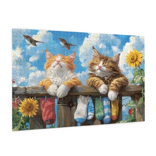Interessant Puzzle 2000 Teile Erwachsene Puzzle Katze Muster Design mit Geschenkbox-Verpackung als Geschenk für Frauen, Anspruchsvolle Familienaktivität für Anfänger, Zimmer Deko 99 x 70 cm -1064y von Zyupwjyy