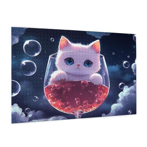 Interessant Puzzle 5000 Teile Erwachsene Puzzle Katze Muster Design mit Geschenkbox-Verpackung als Geschenk für Frauen, Anspruchsvolle Familienaktivität für Anfänger, Zimmer Deko 105 x 156 cm -1066y von Zyupwjyy