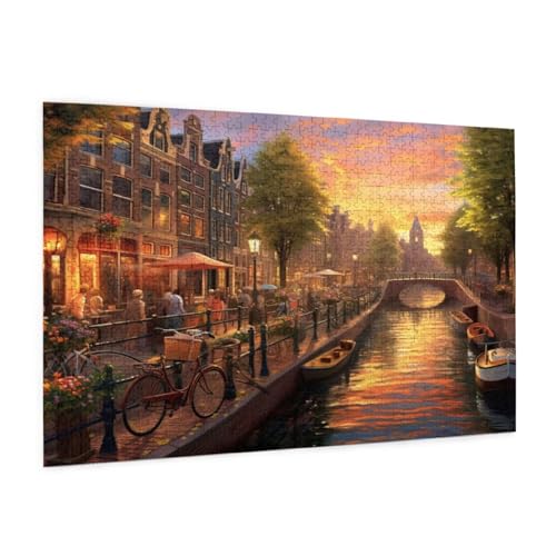 Italien Puzzle 2000 Teile Erwachsene Puzzle Stadt Muster Design mit Geschenkbox-Verpackung als Geschenk für Frauen, Anspruchsvolle Familienaktivität für Anfänger, Zimmer Deko 99 x 70 cm -1046y von Zyupwjyy
