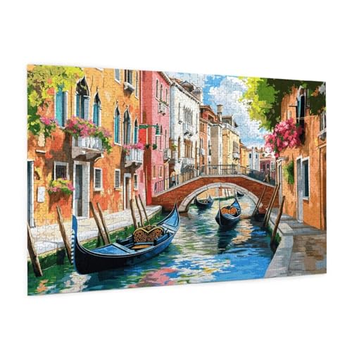 Italien Puzzle 1000 Teile Erwachsene Puzzle Landschaft Muster Design mit Geschenkbox-Verpackung als Geschenk für Frauen, Anspruchsvolle Familienaktivität für Anfänger, Zimmer Deko 75 x 50 cm -2304y von Zyupwjyy