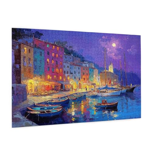 Italien Puzzle 2000 Teile Erwachsene Puzzle Landschaft Muster Design mit Geschenkbox-Verpackung als Geschenk für Frauen, Anspruchsvolle Familienaktivität für Anfänger, Zimmer Deko 99 x 70 cm -2303y von Zyupwjyy
