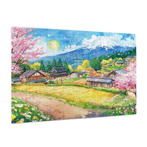 Japan Puzzle 2000 Teile Erwachsene Puzzle Landschaft Muster Design mit Geschenkbox-Verpackung als Geschenk für Frauen, Anspruchsvolle Familienaktivität für Anfänger, Zimmer Deko 99 x 70 cm -2223y von Zyupwjyy