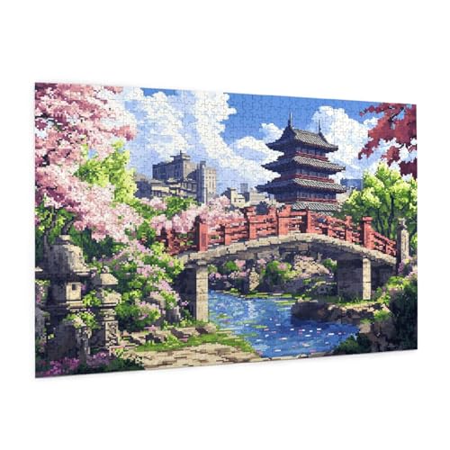 Japan Puzzle 2000 Teile Erwachsene Puzzle Landschaft Muster Design mit Geschenkbox-Verpackung als Geschenk für Frauen, Anspruchsvolle Familienaktivität für Anfänger, Zimmer Deko 99 x 70 cm -2249y von Zyupwjyy