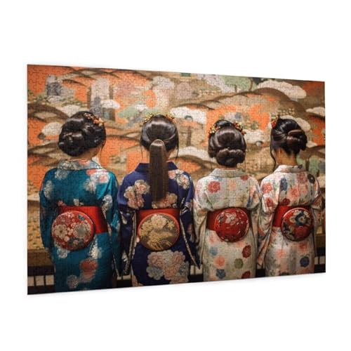 Japan Puzzle 300 Teile Erwachsene Puzzle Frau Muster Design mit Geschenkbox-Verpackung als Geschenk für Frauen, Anspruchsvolle Familienaktivität für Erwachsene Anfänger, Zimmer Deko 40 x 28 cm -991y von Zyupwjyy