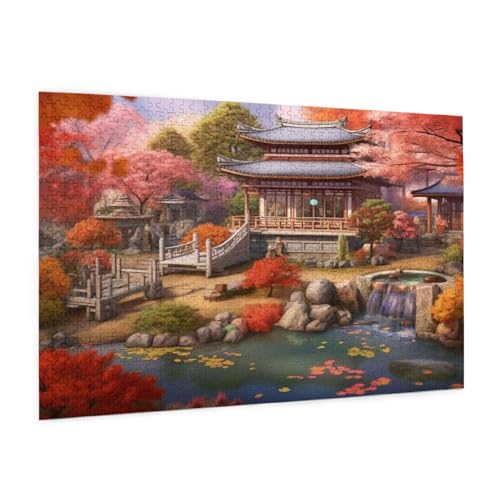 Japan Puzzle 300 Teile Erwachsene Puzzle Landschaft Muster Design mit Geschenkbox-Verpackung als Geschenk für Frauen, Anspruchsvolle Familienaktivität für Anfänger, Zimmer Deko 40 x 28 cm -981y von Zyupwjyy