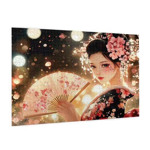 Japan Puzzle 2000 Teile Erwachsene Puzzle Frau Muster Design mit Geschenkbox-Verpackung als Geschenk für Frauen, Anspruchsvolle Familienaktivität für Erwachsene Anfänger,Zimmer Deko 99 x 70 cm -2262y von Zyupwjyy