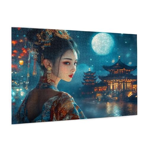 Japan Puzzle 300 Teile Erwachsene Puzzle Frau Muster Design mit Geschenkbox-Verpackung als Geschenk für Frauen, Anspruchsvolle Familienaktivität für Erwachsene Anfänger, Zimmer Deko 40 x 28 cm -2260y von Zyupwjyy