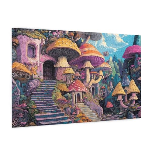 Karikatur Puzzle 2000 Teile Erwachsene Puzzle Pilz Muster Design mit Geschenkbox-Verpackung als Geschenk für Frauen, Anspruchsvolle Familienaktivität für Anfänger, Zimmer Deko 99 x 70 cm -1970y von Zyupwjyy